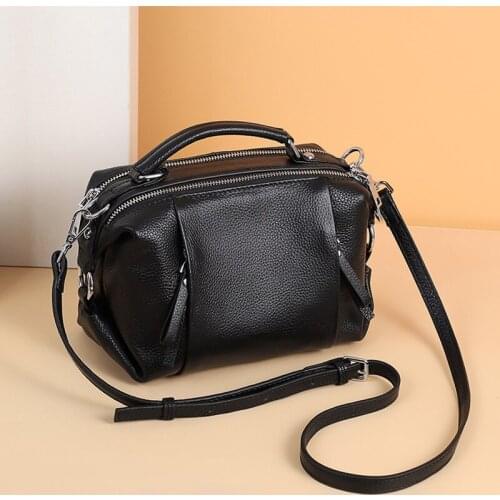 2021 Luxury Women Tote Handbags 100% Genuine Leather Ladies Boston Shoulder Bags High Quality Female Top Handle Messenger Bags
