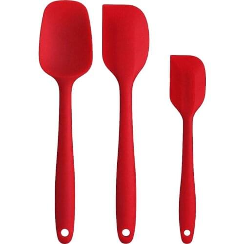 3pcs/set Baking Silicone Spatula Cream Scraper Diy Bread Cake Butter Spatula Mixer Oil Brush Heat Resistant Kitchen Baking Tool