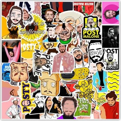50PCS Singer Post Malone Styles Graffiti Stickers Skateboard Fridge Guitar Laptop DIY Waterproof Cool Sticker Decals