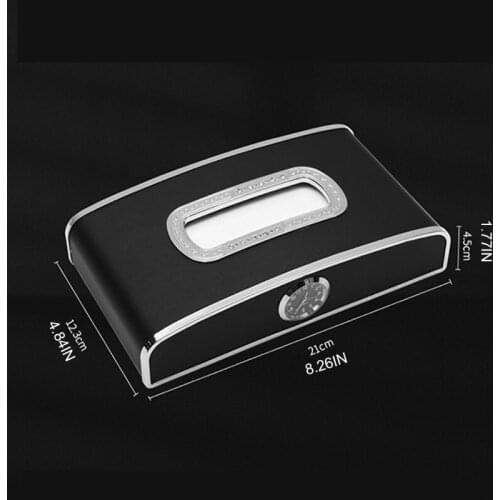 Car Clock Tissue Box Container Holder Case Parking Number Plate Box Universal Soft for t.u.k.Car QW