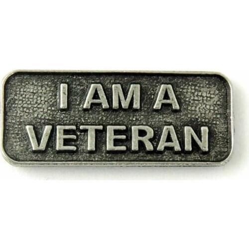 Custom I Am A Veteran Patriotic Antique Hard Enamel Lapel Pin Brooch Tie Tag Challenge Coin Can be Customized with Your Logo