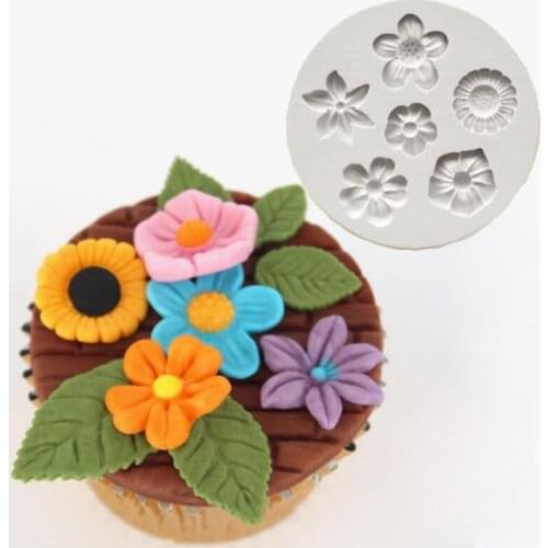 Flower Fondant Cake Mould DIY Mould Chocolate Sugarcraft Cake Mold Reusable Kitchen Bakeware Tool
