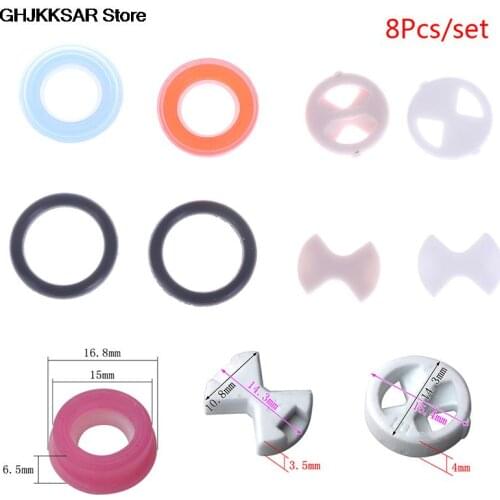 Hot 8Pcs/set Ceramic Disc Silicon Washer Insert Turn Replacement 1/2" For Valve Tap