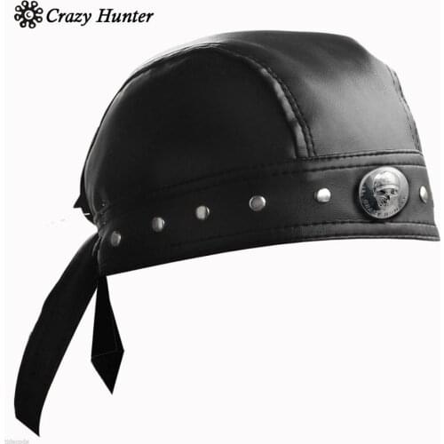 Leather Bandana Biker Doo Do Rag Headwrap Motorcycle Mens Skull Cap Capsmith Du Rag