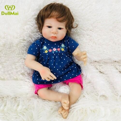 Reborn baby doll 19" 45cm real alive soft silicone reborn dolls toys for children gift bebes reborn bb bonecas