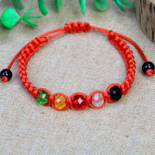 Girls' Lovely Multicolor Five Elements Rune Mark Beads Rope Charm Bracelets Lucky Hand-knitted Creative Bracelet For Women Gifts