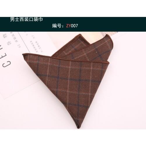 Mens Formal Plaid Cotton Pocket Scarf Small Handkerchief Square Scarf Western Accessory Bra Scarf Leisure England
