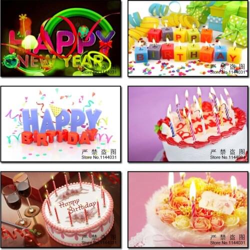 MYCELLA 5D Diy Diamond Painting Full Diamond Embroidery Flowers Happy Birthday Cake New Year Diamond Mosaic Cross Stitch