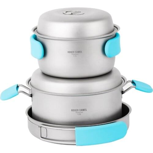 Rover Camel Cookset Outdoor Camping Hiking Backpacking Picnic Cookware Cooking Set 3pcs Pot Pan Ta8501
