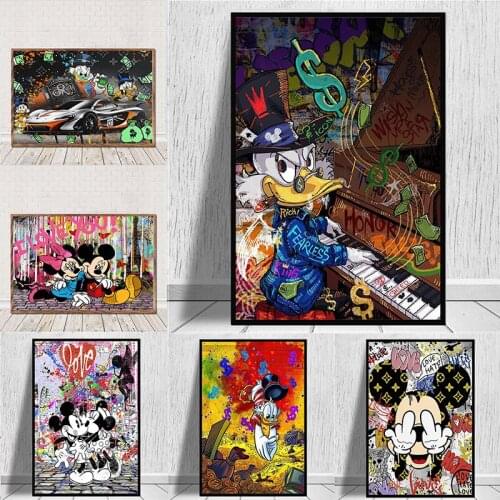 Wall Art Canvas Painting Disney Art Mickey Mouse And Donald Duck Nordic Posters Prints Wall Pictures For Living Room Decoration