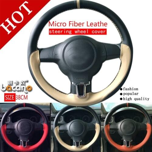 BACANO New Arrival 3Colors Car Steering Wheel Cover Leather Size 38cm For VW Skoda Chevrolet Ford Nissan etc. 95% Cars