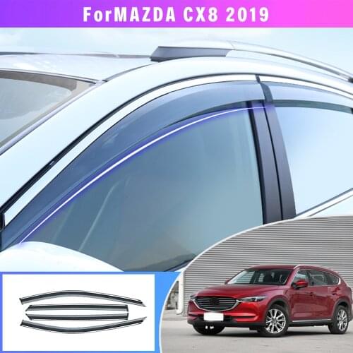 Window Sun Rain Visor Weather Shield Deflector Guard For MAZDA CX-8 2019 Awnings Exterior Car Styling Auto Accessories