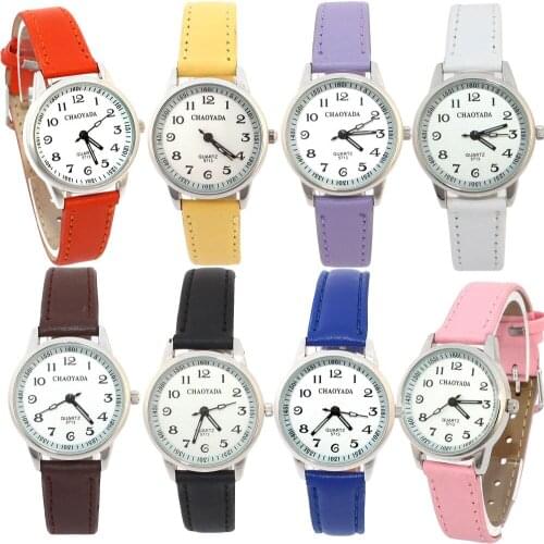 Wholesales! Mixed Color 10pcs Fashion Childrens Gift Girl Boy Watches Student Learn Time Quartz Wristwatch U13M10