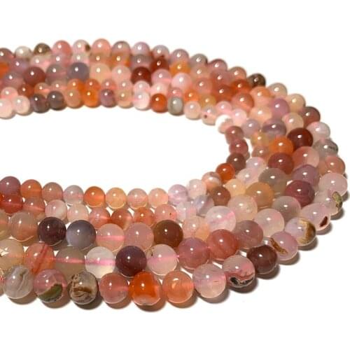 Wholesale Natural Orange Alxa Agates Loose Round Stone Beads For Jewelry Making DIY Bracelet Necklace Earrings 6/8MM