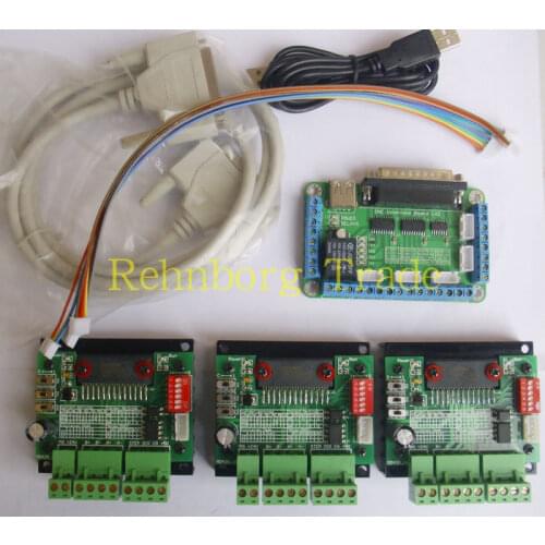 Free shipping CNC 3 Axis TB6560 Stepper Motor Driver Controller Board Kit,nema 23 two-phase,3A