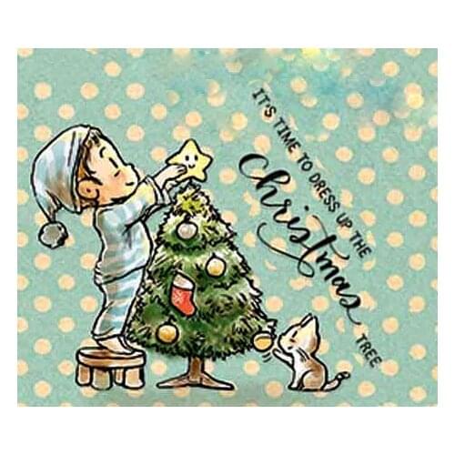 Christmas Tree Transparent Silicone Rubber Stamp And Metal Die Sheet Cling Scrapbooking DIY Cute Pattern Photo Album