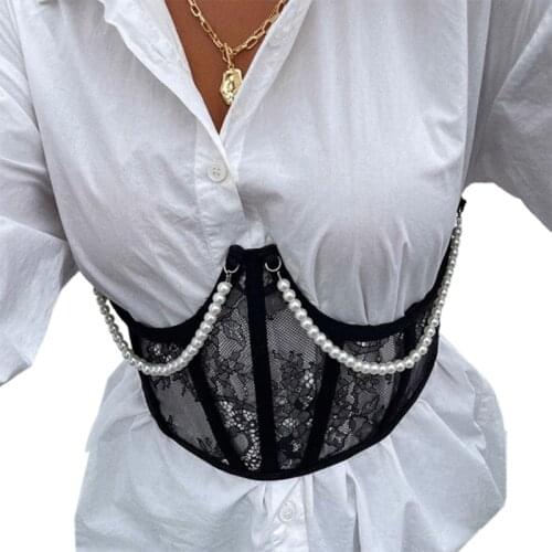 Sexy Lingerie Boned Corset Cup Girdle Gothic Bustier String Bead Elegant Women Oil Painting Corsets Bustiers Steampunk