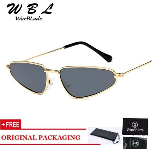 WarBLade 2019 Hot Women Fashion Small Cat Eye Sunglasses Double Bridges High Quality Men Clear Pink Shades UV400 New Glasses