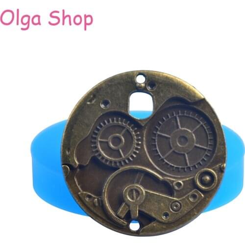 ST001 37.3mm Steampunk Gear Silicone Mold for Cake Decoration Sugarcraft Resin Polymer Clay Jewelry Making Pendant Necklace