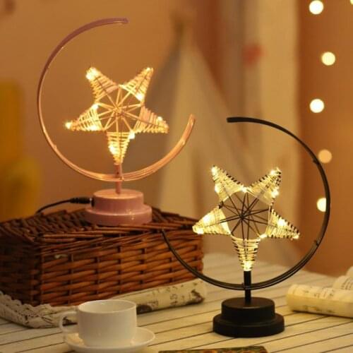 Handmade Star Moon LED Modeling Light Lantern Birthday Gift Valentines Day Decoration Light LEDs Fairy Holiday Christmas Party