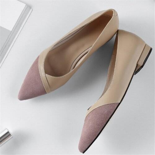 Genuine Leather Womens Shoes Pointed Toe Shallow Shoes High Quality Casual Shoes 2021 New Flats Shoes