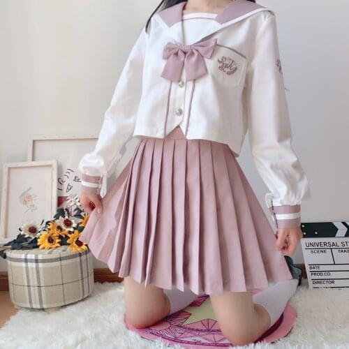 Zhilanshan JK uniform soft girl fresh school uniform class uniform long short sleeve formal sailor suit