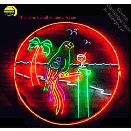 Green Parrot | San Marcos Texas Convention Neon Bulbs Sign Handmade Light bar Room Recreation Glass Tube Handcraft Affiche lamps