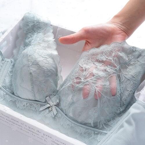 New No Rims Sexy Lingeries Women bras full cup plus size 115CDE thin Breathable gather breast womens underwear