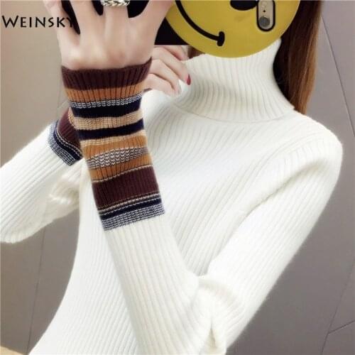 Women Knitted Jumper Sweater And Pullovers Korean Fashionl Style Turtleneck Sweaters Winter And Autumn 2019 New Tops