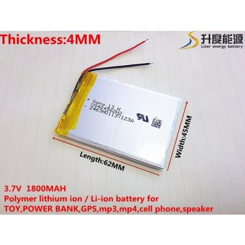 1pcs/lot 3.7 V 404562 lithium-ion polymer battery 1800mah small acoustics pedometer vehicle traveling data recorder