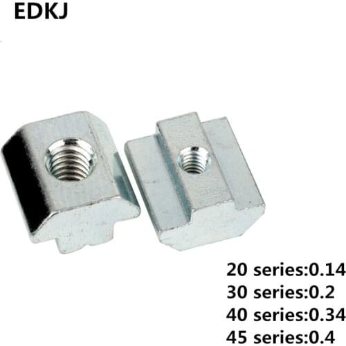10pcs 2020 3030 4040 4545 T Block Square nuts T-Track Sliding Hammer Nut for Fastener Aluminum Profile M3 M4 M5 M6 M8 M10