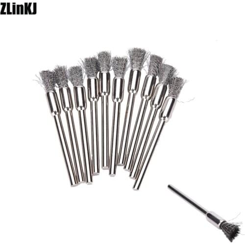 10Pcs 3x5mm Blades Steel Wire Wheel Brush Dremel Rotary Tool For Mini Drill Dremel Tools Polishing Dremel Acc