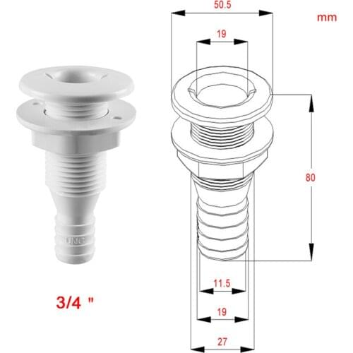 2pcs Plastic Bilge Pump Plate Aeration Hose For Boat Installation Livewell 3/4