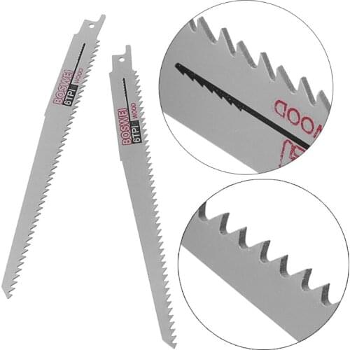 2pcs High Carbon Steel 6TPI 200mm Reciprocating Saw Blade For Cutting Metal Wood Saw Blade