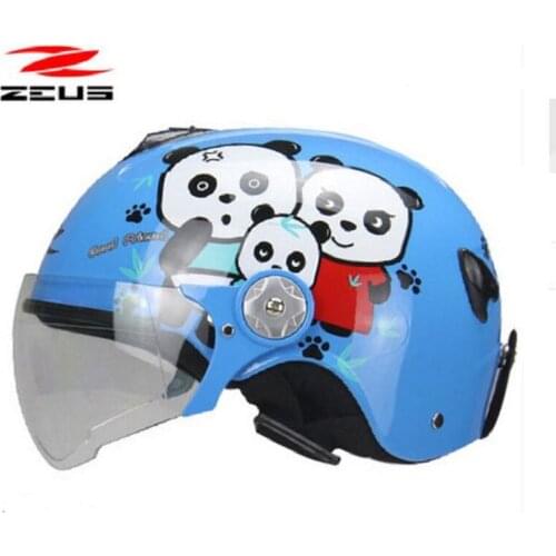 2019 New ZEUS Child Motorcycle Helmet ZS-108ME Children Motorbike Helmets Made of ABS with W PC Lens Visor 11 colors size S M