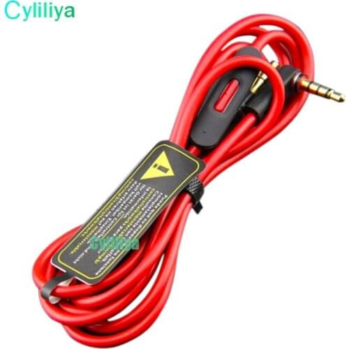 50pcs 3.5MM Control Talk Cable Aux Cable For Beat Headphones Studio Solo Pro Mixr Replacement Mic Remote Cable