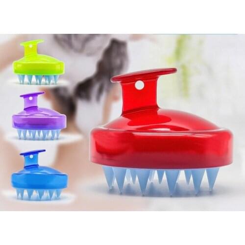 50pcs Shampoo Brush Silicone Scalp Massage Brushes Adult Shampoo Comb Beauty Tools Barbershop Supplies 4 Colors W9798