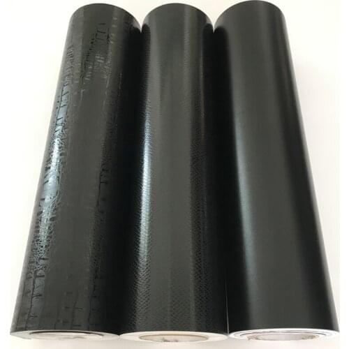 50x300cm Black Leather Snake Crocodile Grain Texture Sticker Vinyl Car Interior Laptop Phone Motorbike Wrap Foil Decals