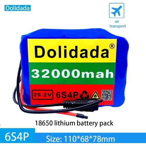 6s4p 24V 32Ah 18650 Battery Pack Lithium Ion Battery 25.2V 32000mAh Bicycle Moped Power Tools Battery pack with BMS