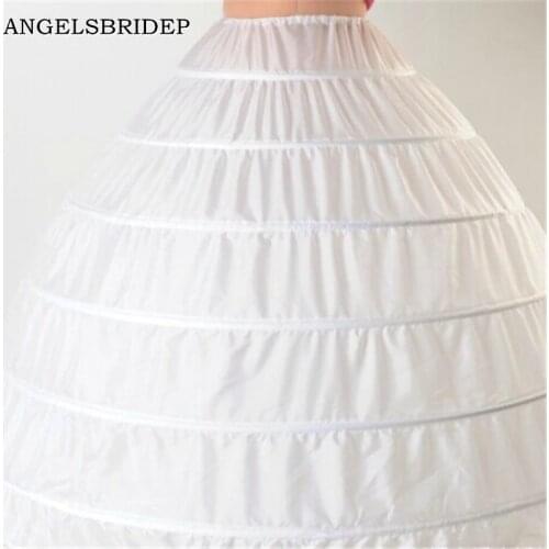 ANGELSBRIDEP Fashion 6 Hoops Petticoats Bustle for Ball Gown Wedding Dresses Underskirt Bridal Accessories Bridal Crinolines