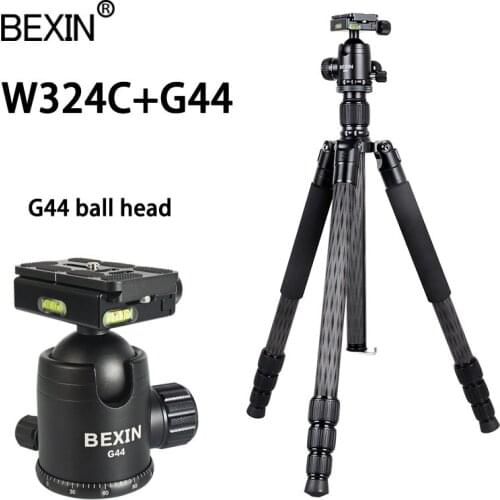 BEXIN W324C Carbon Fiber Tripod Camera Stand Mount Profession Tripod Stable Camera Tripod Head for Video Point Dslr Camera