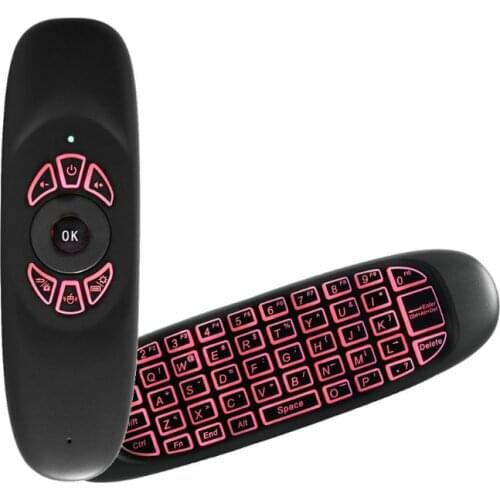 C120 RGB 3 Backlight Fly Air Mouse Wireless Backlit Keyboard G64 Rechargeable 2.4G Smart Remote Control for Android Tv Box