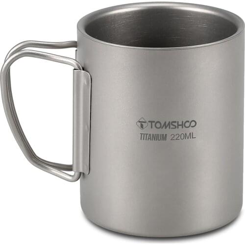 Lixada Tea Cup 450ml Titanium Double Wall Insulated Water Cup Home Outdoor Camping Hiking Picnic Tea Cup Coffee Mug