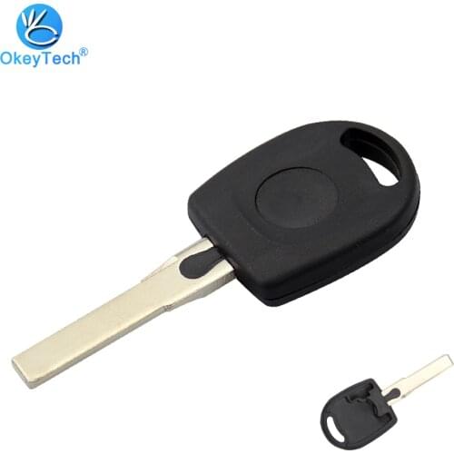 OkeyTech Transponder Car Key Shell Replacement Cover Case Fob HU66 Uncut Blank Blade For Volkswagen VW B5 Passat Jetta Beetle