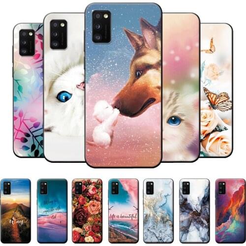 For Samsung A41 Case A415F NEW Fashion Case Soft TPU Back Cover For Samsung Galaxy A41 A 41 Phone Cases Silicone Bumper Leaf 6.1