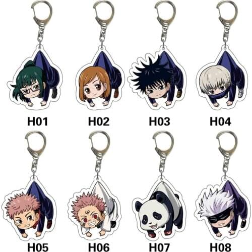 Anime Jujutsu Kaisen Cartoon Pendant Double-sided Transparent Acrylic Keychain Bage Pendant Accessories
