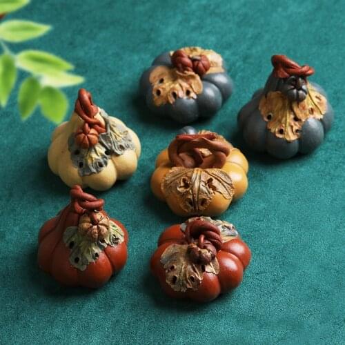 Purple Sand Tea Pet Decoration Boutique Supportable Pumpkin Lucky Kung Fu Tea Set Creative Tea Tray Tea Set Tea Accessories