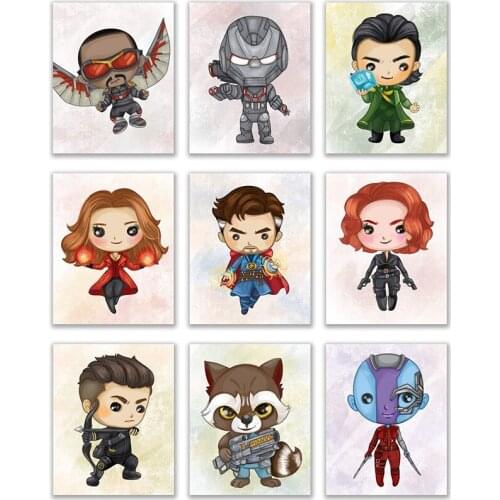 Marvel cartoon canvas painting superhero posters and prints art print mural pictures boy room home wall decoration kids gifts