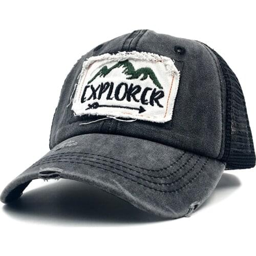 New mountain range cap outdoor Snapback leisure Washed Baseball Caps Explorer peak Hip Hop hat Summer net hat Women Man