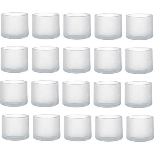 20 Rubber Feet Cups Kitchen Table Chair Leg Caps Clear Foot Pads Anti Slip Desk Tube End Covers Furniture Legs Covers Protectors